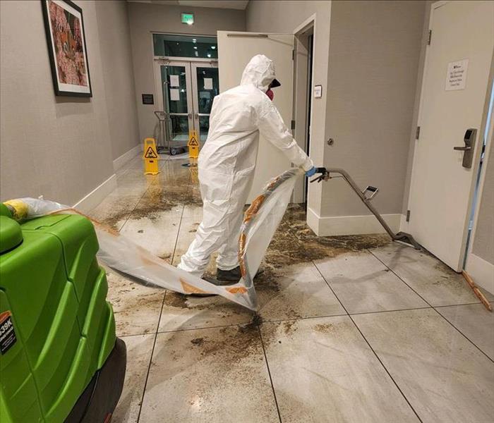 Raw sewage on hotel floor